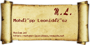 Mohápp Leonidász névjegykártya
